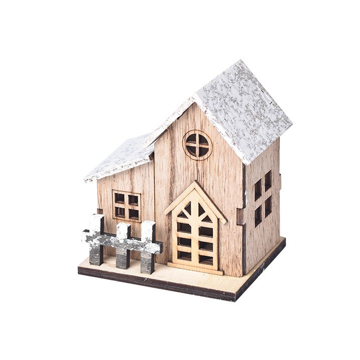 083fc633-973d-46f2-b556-83ce52cf1cfb.jpg LED Luminous Wooden Christmas Small House - Image 5