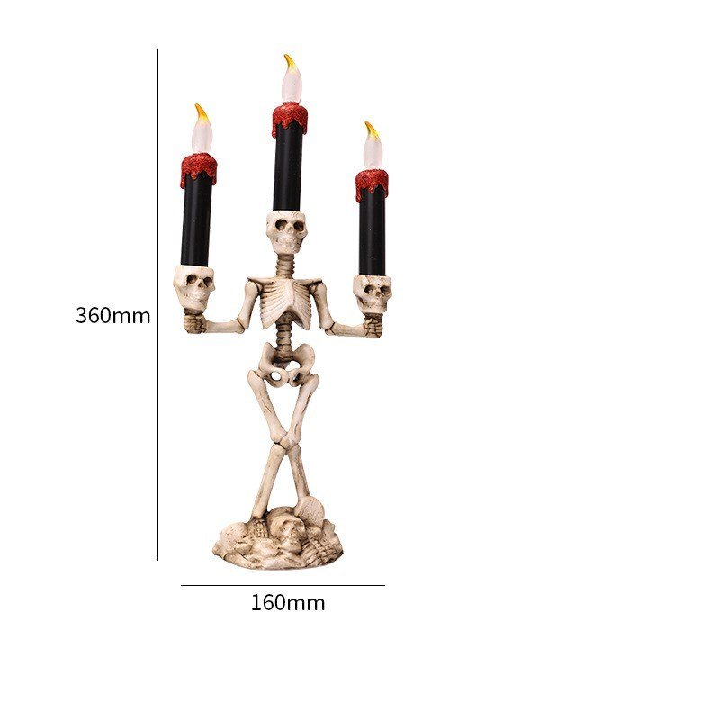 1255231878447.jpg Halloween Three candles skeletons decoration - Image 2