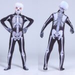 Halloween Skeleton Costume Scary Skeleton Skull Costume Jumpsuit Carnival Party Clothing - Image 3