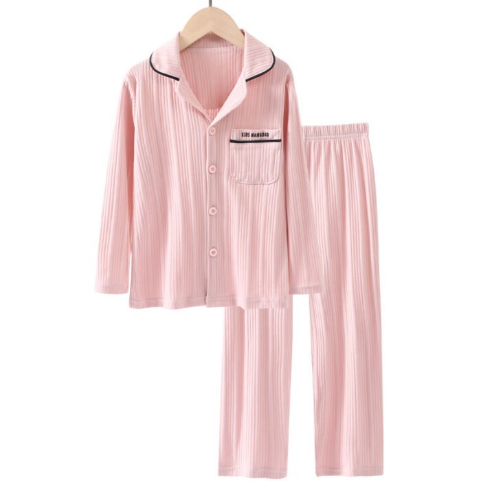 Children's Parent-child Homewear Suit Lapel Cotton - Image 4