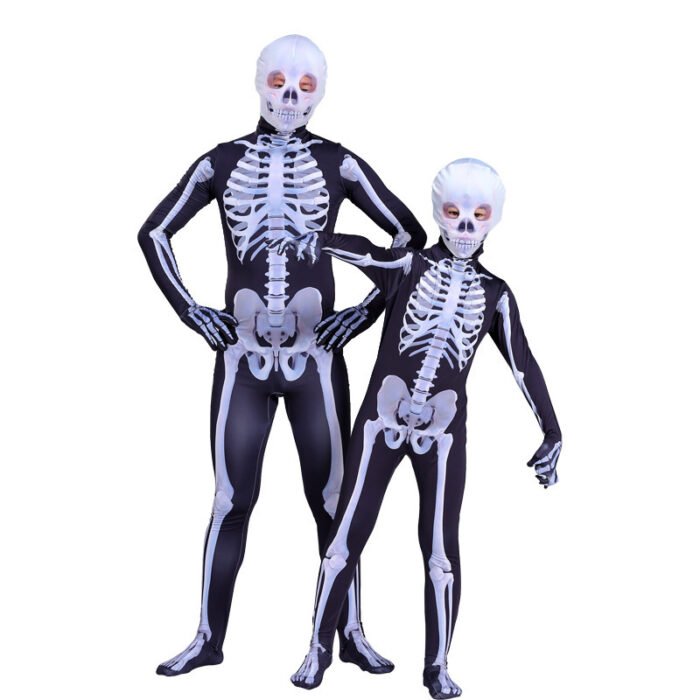 Halloween Skeleton Costume Scary Skeleton Skull Costume Jumpsuit Carnival Party Clothing - Image 2