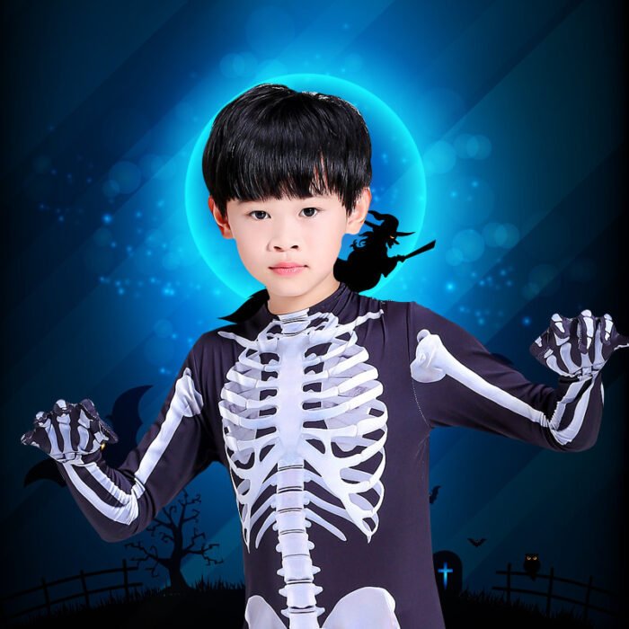 Halloween Skeleton Costume Scary Skeleton Skull Costume Jumpsuit Carnival Party Clothing - Image 4