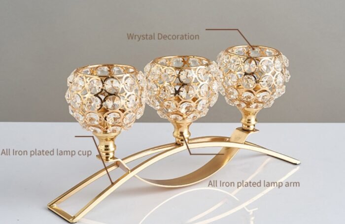 Crystal Candle Holder Amazon Geometric Wrought Iron Candle Holder Ornaments - Image 2