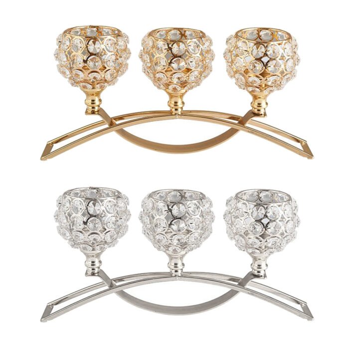 Crystal Candle Holder Amazon Geometric Wrought Iron Candle Holder Ornaments - Image 5