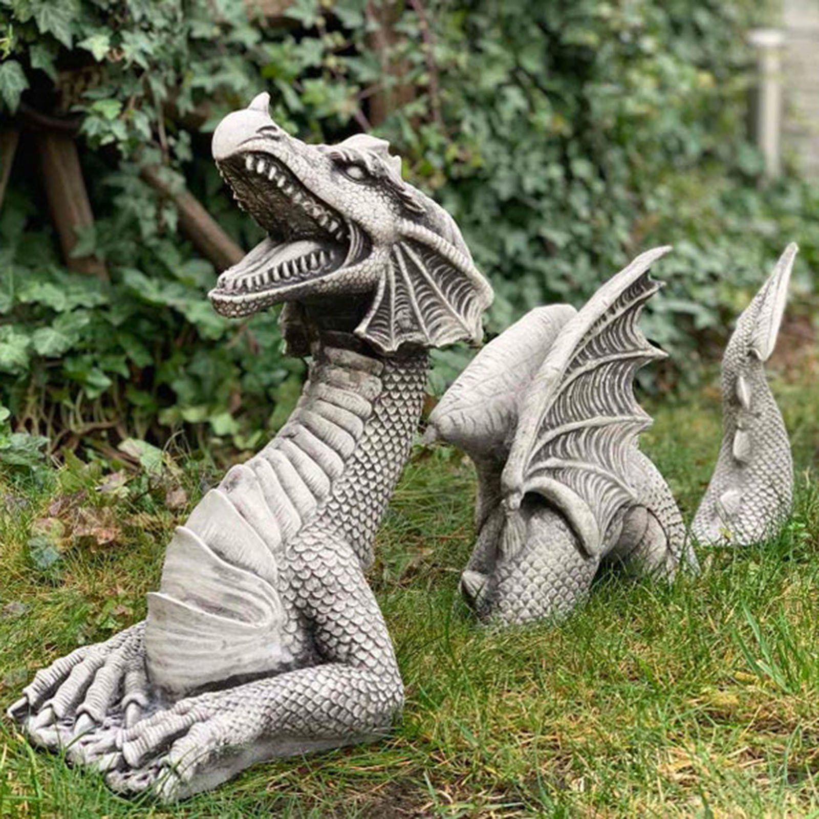 1620378466800.jpg Large Dragon Gothic Garden Decor Statue Castle Moat Lawn Statue Garden Sculptures & Statues Funny Yard Garden Outdoor Figurine - Image 1