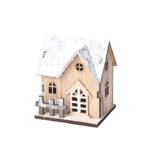 LED Luminous Wooden Christmas Small House - Image 6