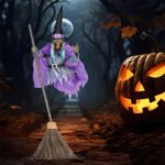 Halloween Flying Witch Decoration Halloween Ghost Outdoor Scary Animatronics Halloween Props With Scary Sound - Image 2