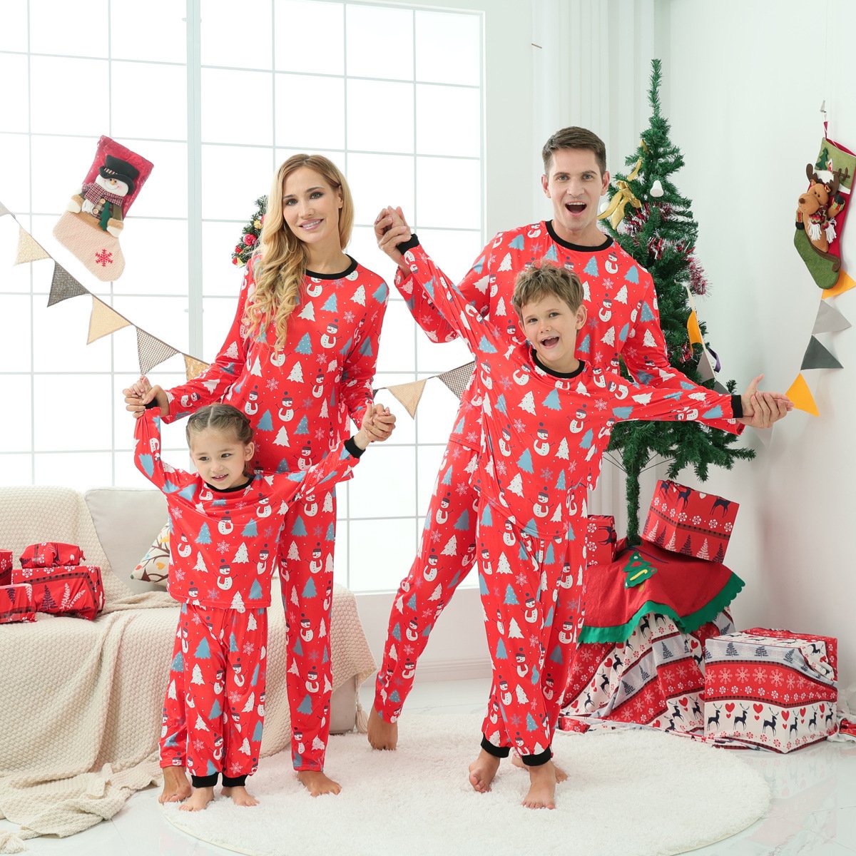 2ec4130a-9cf7-414f-95d8-237c02afc480.jpg Christmas Loungewear Long Sleeve Printed Letter Pajama Set - Image 3