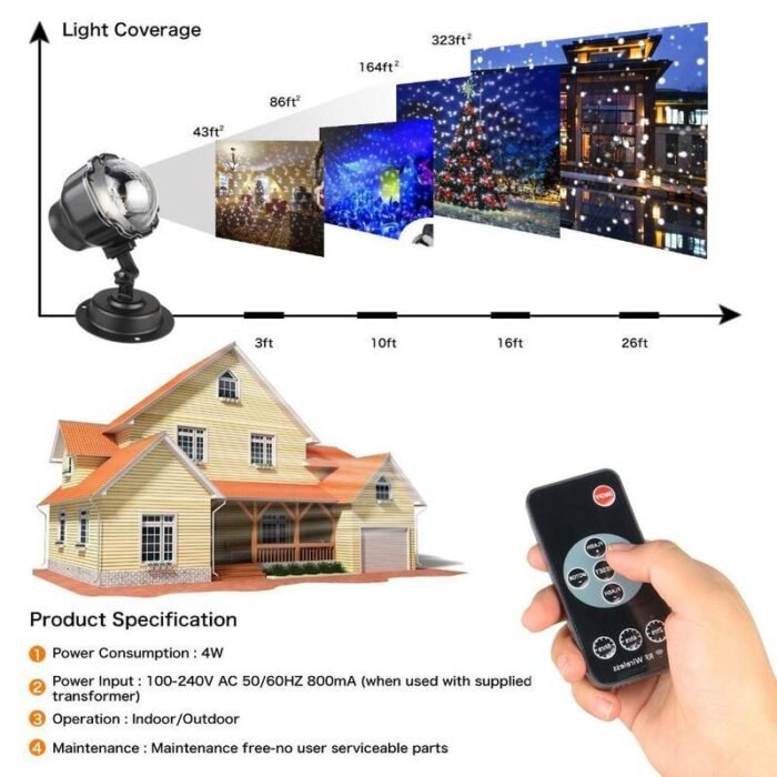 LED Christmas Light Projector Snow Projection Lamp - Image 5