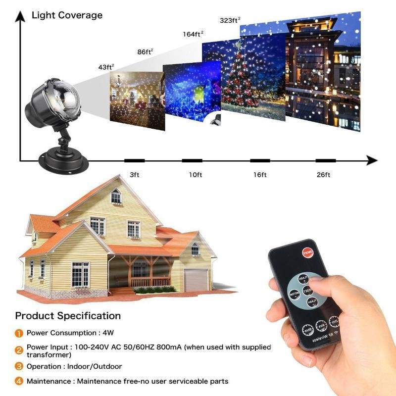 38616068208317.jpg LED Christmas Light Projector Snow Projection Lamp - Image 5