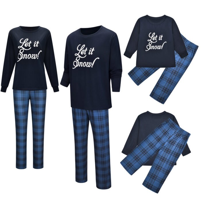 European And American Christmas Letter Printing Parent-child Clothing Home Wear Suit - Image 1