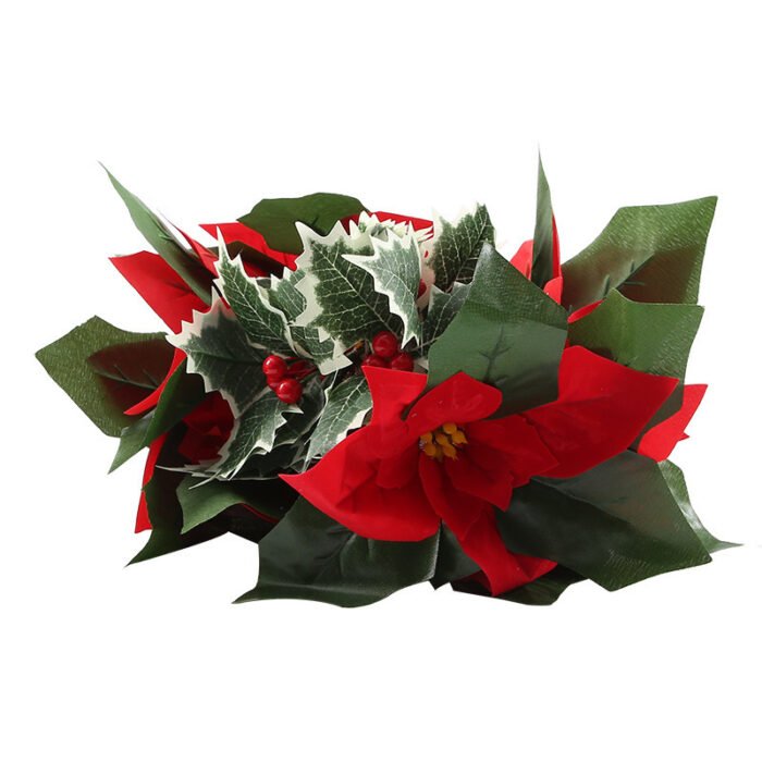 Led First Grade Christmas Lights With Red Flowers And Red Fruits For Home Decor - Image 6