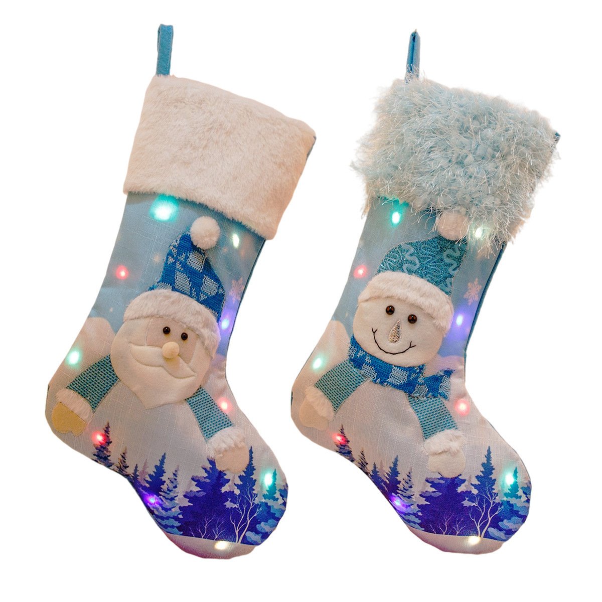5f3766a3-7d2a-4ea4-a7d2-4f927b2a33e3.jpg New Year Christmas Decor For Home Glowing Large Christmas Socks Gift Candy Bag With Lights Christmas Ornaments - Image 3