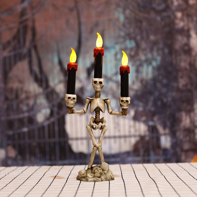 6870246311278.jpg Halloween Three candles skeletons decoration - Image 4