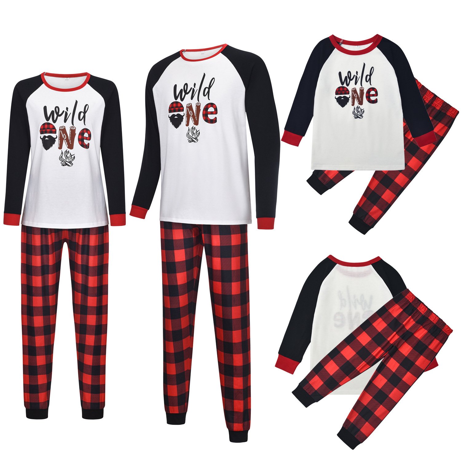 878f17ae-53f1-4b21-af83-33caef2d59c6.jpg Cartoon Elk Print Home Clothes Pajamas Parent-child Wear - Image 4