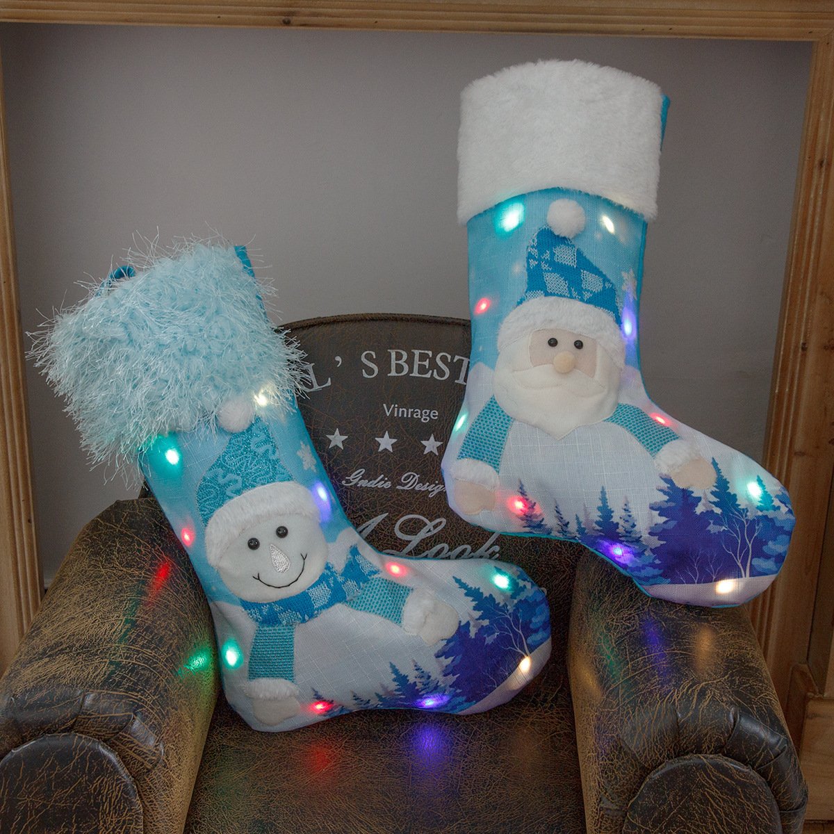 add58862-a8a2-49c0-a239-1ddfc48bd1c1.jpg New Year Christmas Decor For Home Glowing Large Christmas Socks Gift Candy Bag With Lights Christmas Ornaments - Image 1