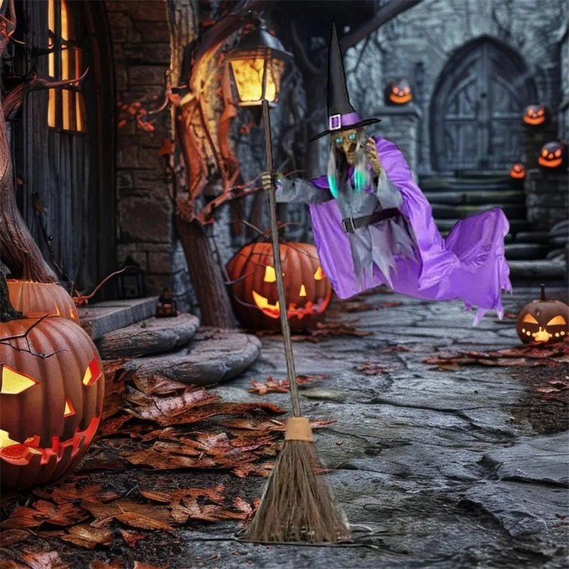 bc9c1343-e781-4baa-836e-f417d06aa0b3.jpg Halloween Flying Witch Decoration Halloween Ghost Outdoor Scary Animatronics Halloween Props With Scary Sound - Image 3