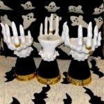 Halloween Palm Tray Candle Holder Halloween Witch Palm Candle Holder Decoration Home Decor - Image 2