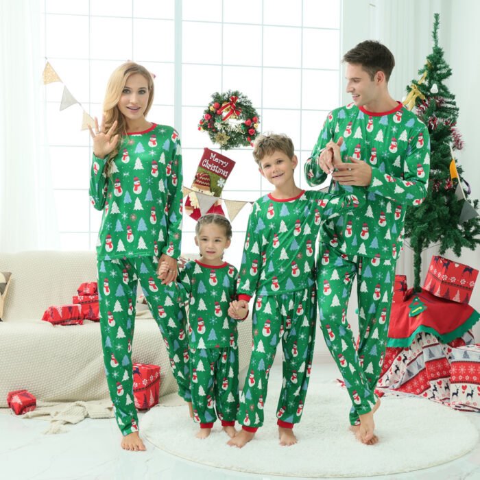 Christmas Loungewear Long Sleeve Printed Letter Pajama Set - Image 1