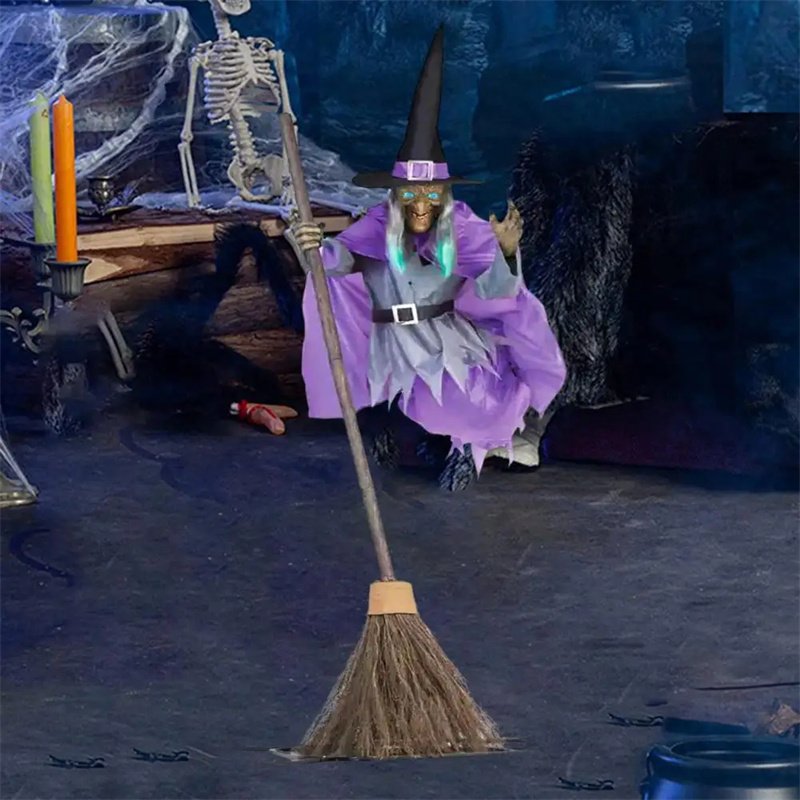 c8954663-9ff1-4f8f-bd43-f9f8cc7d4bfe.jpg Halloween Flying Witch Decoration Halloween Ghost Outdoor Scary Animatronics Halloween Props With Scary Sound - Image 8