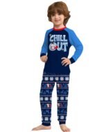 New Alphabet Snowflake Print Parent-child Suit - Image 2