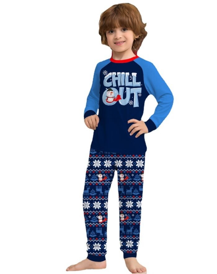 New Alphabet Snowflake Print Parent-child Suit - Image 2