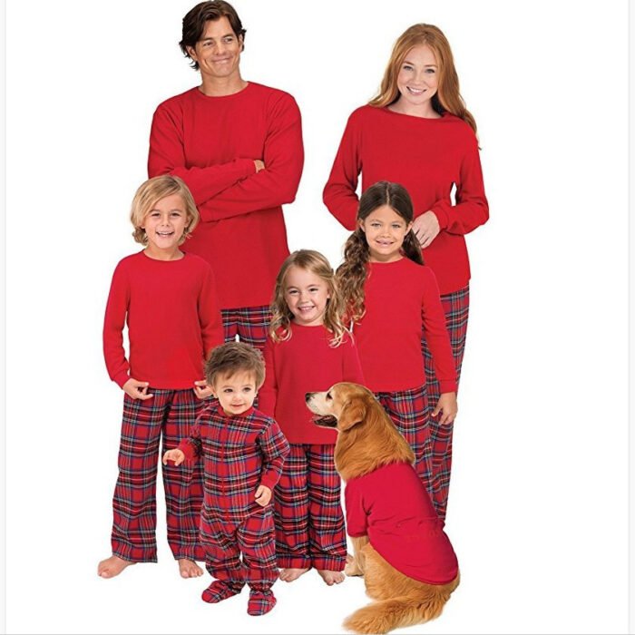 Plaid Cotton Christmas Parent-child Pajamas - Image 4