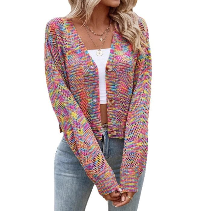 Color Retro Cardigan All-match Sweater Women - Image 5