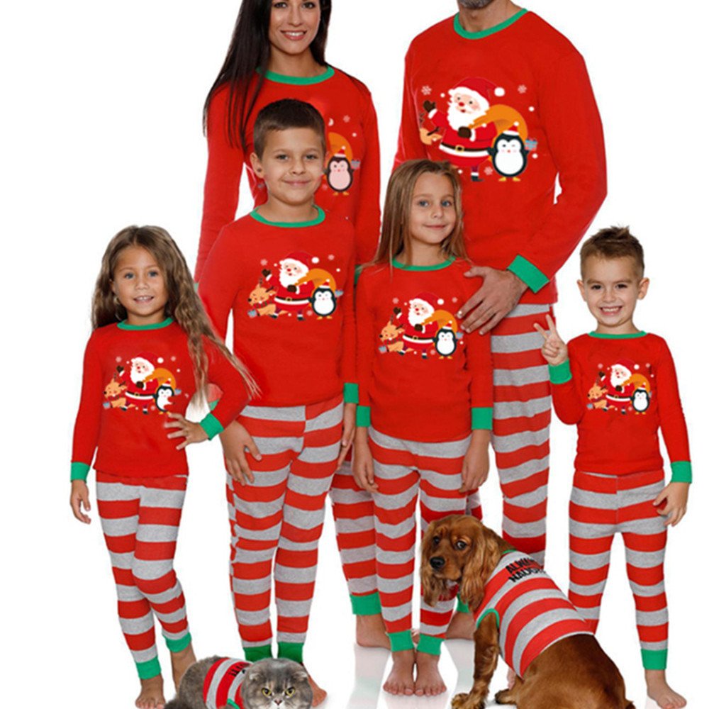 f0151aa5-5ef3-4757-b235-85b8b7c8d58f.jpg Cartoon Christmas Print Suit Parent-child Home Clothes - Image 1