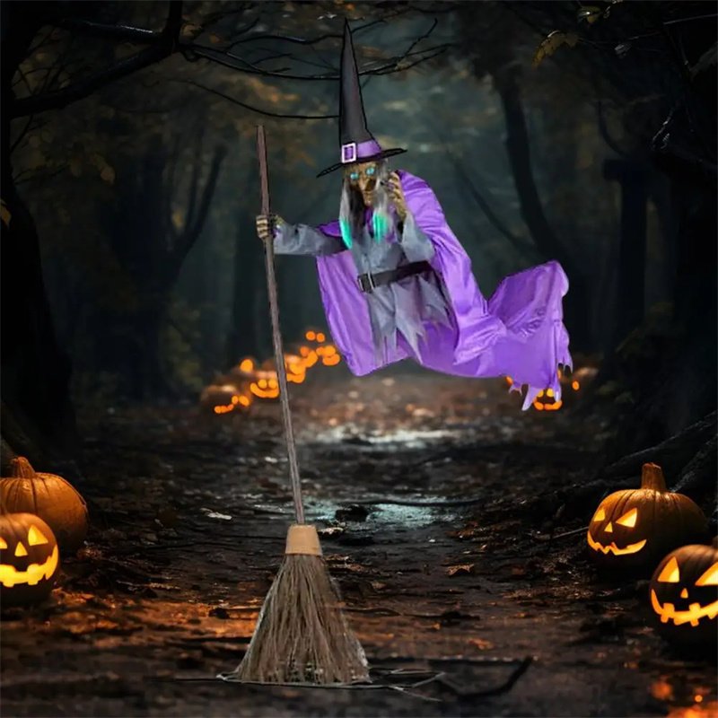 fe8d6b03-08b8-4232-9785-b15110dd8880.jpg Halloween Flying Witch Decoration Halloween Ghost Outdoor Scary Animatronics Halloween Props With Scary Sound - Image 5